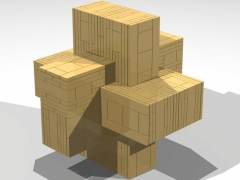 Virtual 6-piece Burr puzzle